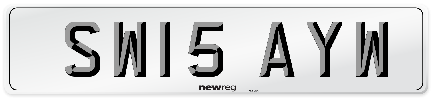 SW15 AYW Number Plate from New Reg